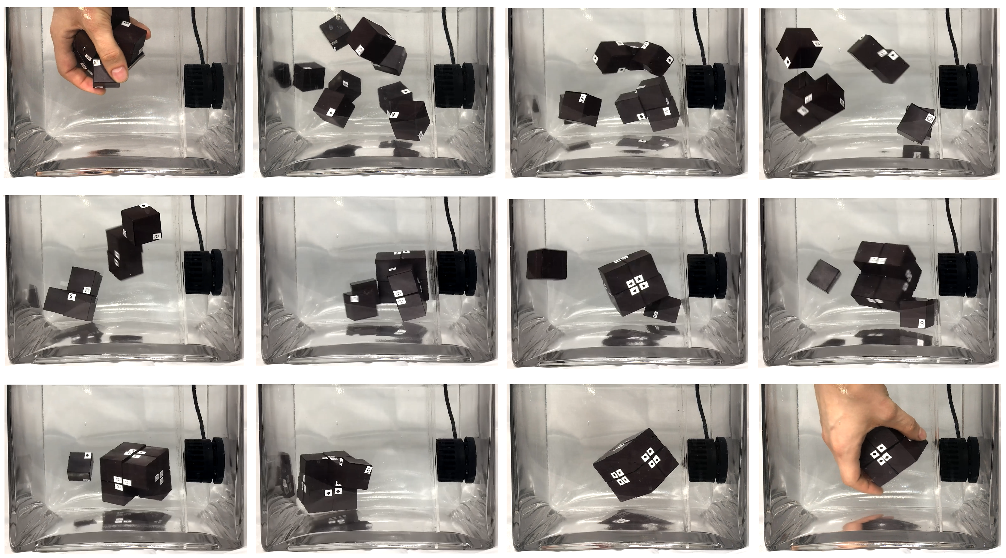 Magnetic cubes selectively self-assemble