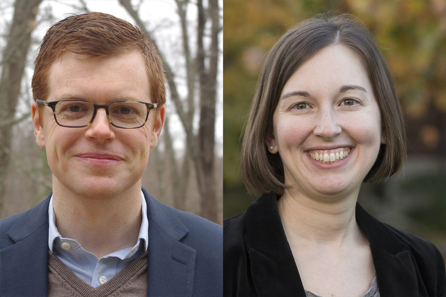 Ben Armstrong, left, and Julie Shah, co-directors of MIT’s ongoing Work of the Future Initiative, discuss their vision of positive-sum automation.