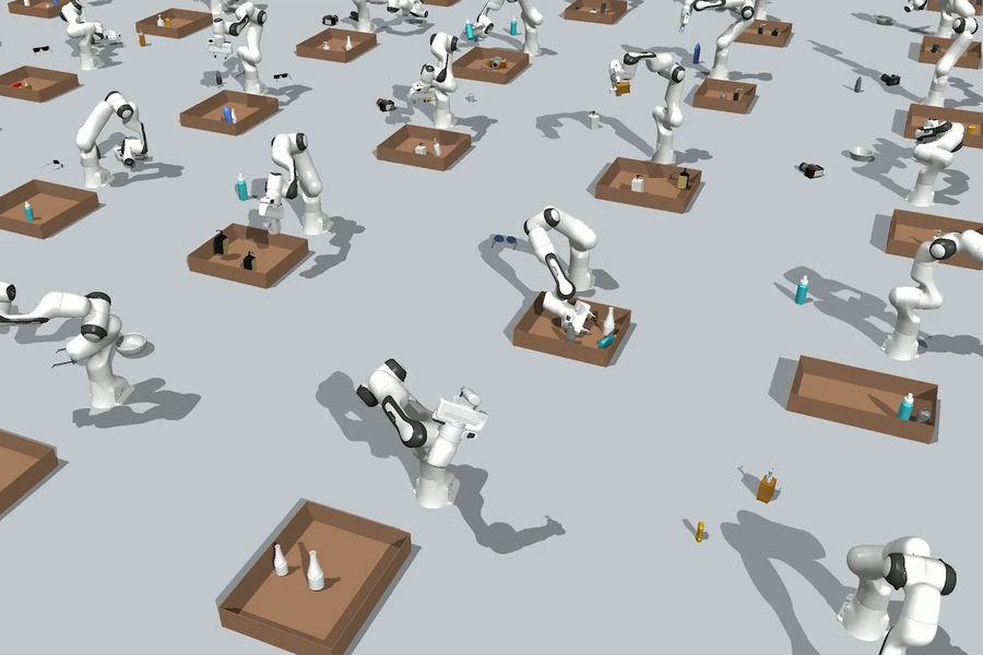 MIT researchers are using generative AI models to help robots more efficiently solve complex object manipulation problems, such as packing a box with different objects (Credits: The researchers).