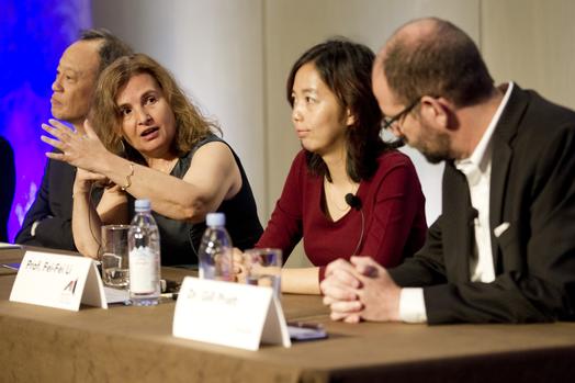 John Leonard, Russ Tedrake and Daniela Rus (second from left) - plus former director Rodney Brooks - to help Toyota Research Institute solve major challenges in artificial intelligence and robotics.