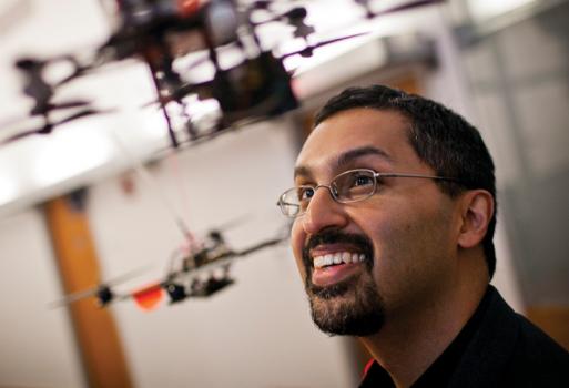 Nick Roy develops unmanned aerial vehicles (UAVs) that can operate autonomously in constrained spaces and unmapped environments.