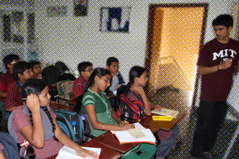 Siddhartha Jayanti teaches young students in India about computer science