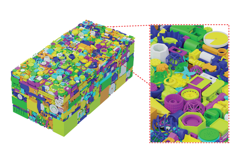 An MIT-led team developed a novel packing algorithm to search for placement locations within a given object (Image: The researchers).