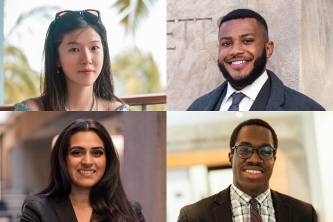Top, left to right: Yiming Chen, Wilhem Hector. Bottom, left to right: Anushka Nair, David Oluigbo (Credits: Yiming Chen, Qudus Shittu (Hector), Ian MacLellan (Nair and Oluigbo)).