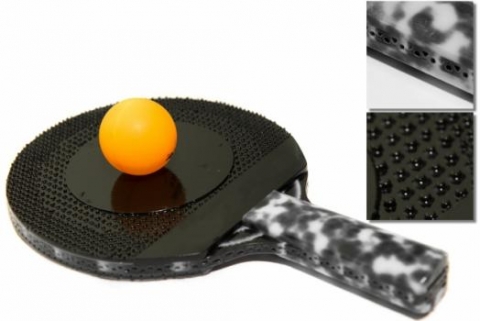 “It’s like Photoshop for 3-D materials, allowing you to design objects made of new composite materials that have the optimal mechanical, thermal, and conductive properties that you need for a given task,” says Kiril Vidimče.  

Seen here: a ping-pong paddle fabricated with Foundry. 