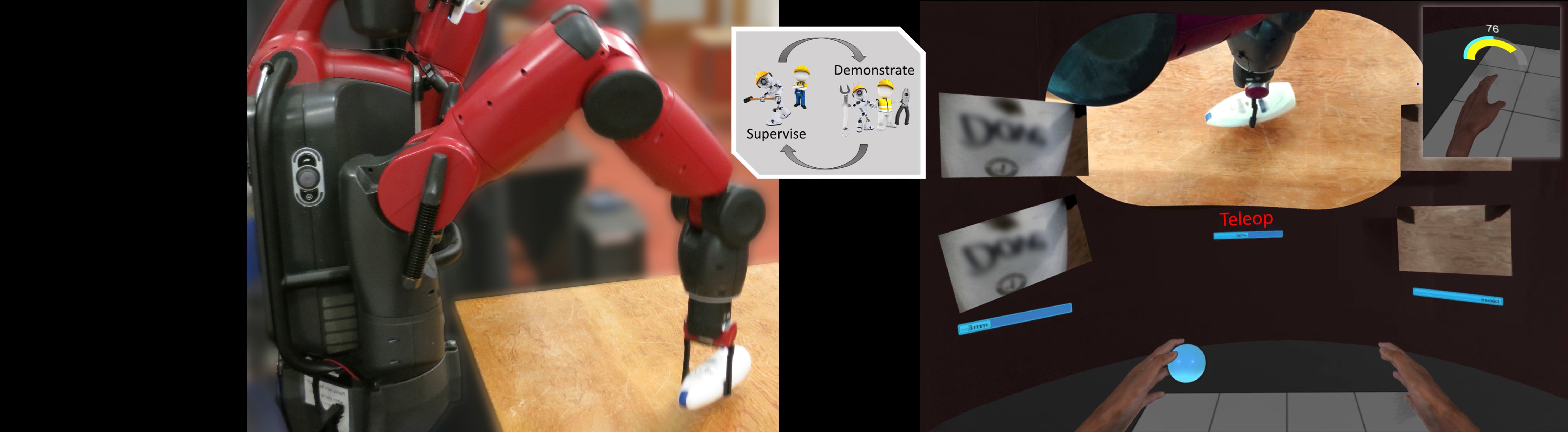 Helping robots learn using demonstrations via virtual reality